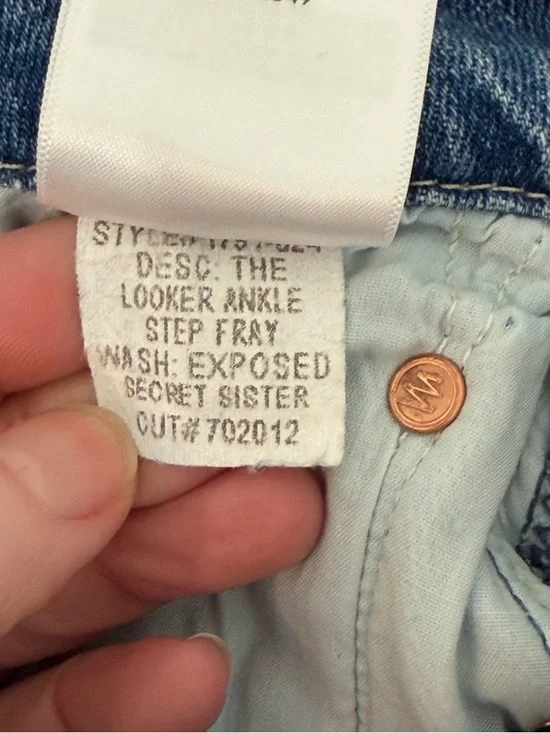 MOTHER The Looker Ankle Step Fray Jeans 26 Distressed Raw Hem High Rise - Picture 14 of 14